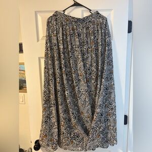 Express Gray and Orange Patterned Maxi Skirt